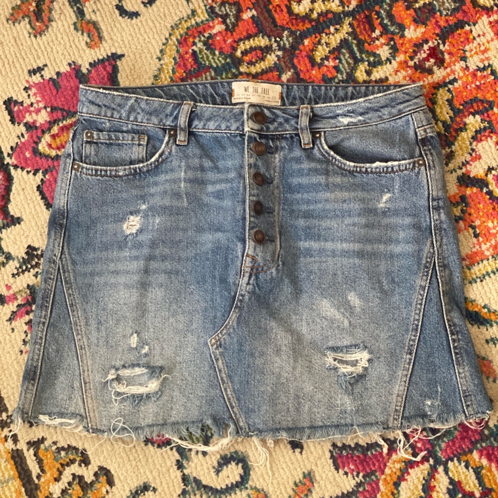 We The Free Jean Skirt